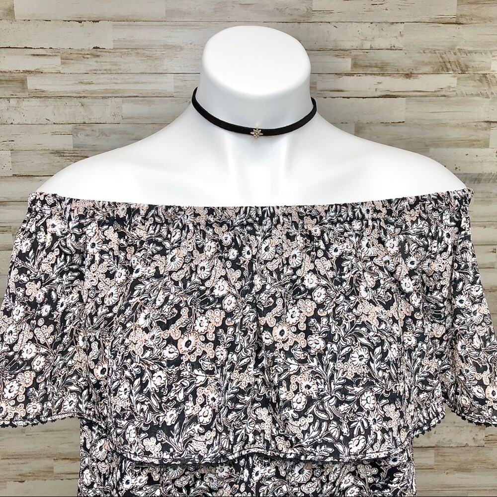 Rebecca Minkoff Wildflower Deb Top Womens Size S Black Off the Shoulder - Picture 4 of 14